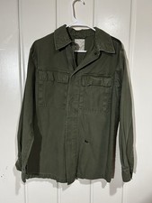 Vintage Military OG-107 Olive Drab Field Shirt Jacket Utility Coat Distressed picture