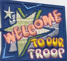 Girl Boy Cub WELCOME TO OUR TROOP Fun Patches Crests Badges SCOUT GUIDE Joining picture