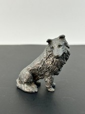 VTG Cast Metal Shepherd Dog Signed D. Doug Corsini Paperweight Canine Figurine picture