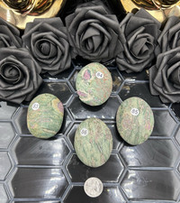 Natural Unique Ruby in Fuchite Palmstones Uv Unpolished Raw   picture