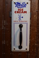 MELLO ICE CREAM DOOR PULL HANDLE STAMPED PAINTED METAL SIGN 10