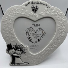 Enesco Marci 25th Anniversary Heart Picture Frame Bride Groom Wedding picture