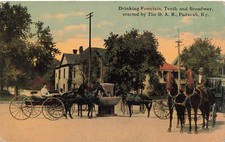 Paducah Kentucky Drinking Fountain Erected by D.A.R. c1912 Vintage Postcard picture