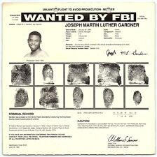 1993 FBI WANTED POSTER JOSEPH MARTIN LUTHER GARDNER MURDER EXECUTED 2008  Z4971 picture