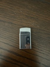 š„ Vintage Zippo slim Lighter striped Polished Chrome U.S.A. Personalized āA Gā picture