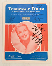1975 PATTI PAGE REDD STEWART PEE WEE KING AUTOGRAPH TENNESSEE WALTZ SHEET MUSIC picture