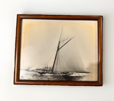 Vintage Racing Yacht Photo 1900s America’s Cup  Framed Gargoyles Ltd Nautical picture