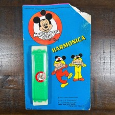 Vintage Mickey Mouse Club Official Green Harmonica NEW Damaged Packaging picture