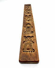 Vintage Dutch Speculaas Cookie Candy Mold Wood Carved Folk Art 5 Designs 15.5” picture