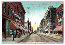 1907 Business Section Calhoun Street Fort Wayne IN Antique Posted Postcard picture