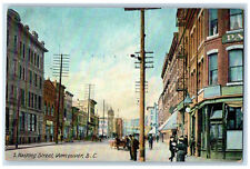 1913 Business Section Hasting Street Vancouver British Columbia Canada Postcard picture