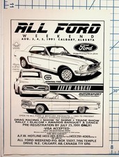 1991 All Ford Weekend Calgary Alberta Car Show Drag Racing Vintage Ad Flyer picture