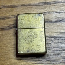 Vintage 1995 Zippo Lighter Brass Engraved Sold as Is Untested picture