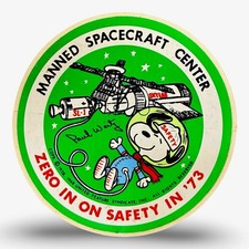 Vintage NASA Snoopy Safety Decal Sticker 1973 Skylab MSC Unused Peanuts picture
