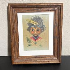 Vintage Indian Child Art By Monte Monteague Jimmy Grayhill - Colored Lithograph picture