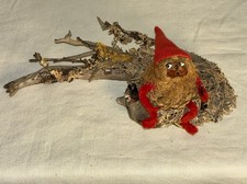 Vintage Norwegian Nisse Troll Driftwood Sculpture Agnes Dyrstad Steinkjer picture