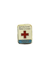 Vintage 80’s American Red Cross Red Cross Youth Pin - Small Square picture