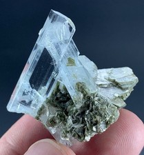 68Ct Natural Aquamarine Crystal With Muscovite Matrix From Pakistan picture