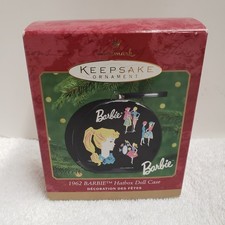 New Barbie 2000 Hallmark Keepsake Ornament 1962 Hatbox Doll Case NIB picture