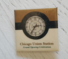 Vintage 1991 Chicago Union Station Grand Opening Celebration Square Pin 2
