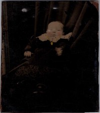 Antique Tintype PhotoPost Mortem?? Child Tinted Sad 1860s picture