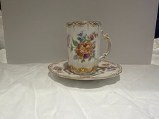 Vintage European Porcelain Demitasse Cup with a Matching Saucer picture