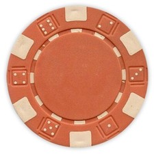 50 Da Vinci 11.5 gram Dice Striped Poker Chips, Standard Casino Size, Orange picture