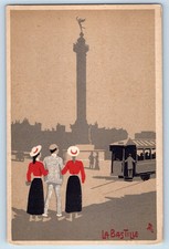 Paris Île-de-France France Postcard Place de la Bastille c1930's Vintage picture
