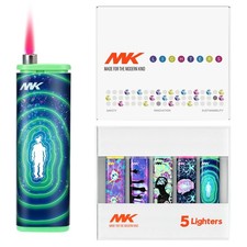 MK 5PC Pocket Windproof Jet Lighters Butane Refillable Outdoor picture