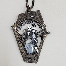 The Nightmare Before Christmas Jack Skellington & Sally Metal Coffin Necklace picture