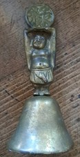 Vintage Laughing Buddha Brass Bell 5