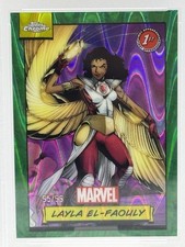 Topps 2024 Chrome Marvel Layla El-Faouly #121 Green Gamma RayWave PSA 9 /99 picture