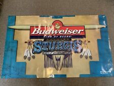 RARE VINTAGE BUDWEISER STURGIS MOTORCYCLE BIKER RALLY LARGE VINYL POSTER BANNER picture
