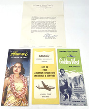 Vintage 1951 1952 Fly to Hawaii Via United Air Lines Brochure Pamphlet Letter picture