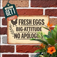 Cluck Around Chicken Metal Sign Funny Farmhouse Hen House Tin Wall Art Decor picture