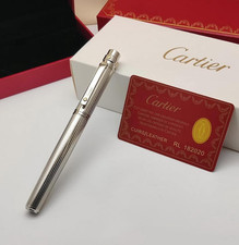 Luxury Cartier Santos Rollerball Pen Silver Trim Full Box VIP Gift New 2026 picture