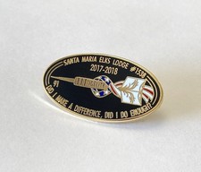 Santa Maria Elks Lodge #1538 Enamel Pin Space Ship US Flag Fidelity picture