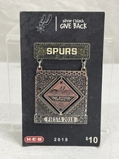 2018 San Antonio Spurs Fiesta Medal H-E-B Silver & Black Give Back NBA Pin picture