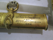 US WWI NAVY OFFICERS SWORD & SCABBARD ETCHED BLADE PHILADELPHIA PRESENTATION T17 picture