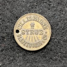 1896 French Blankenhorn & Co. Brass Trade Token picture