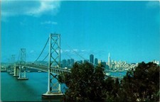 Bay Bridge Oakland San Francisco California UNP Chrome Postcard A1 picture