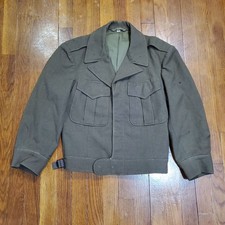 Vintage WWII 1944 US Army Ike Jacket Mens 36R Olive Drab Wool Field Coat 40s picture