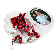 Pope Francis Rose Scented Bead Rosary Catholic Blessed Comes with Free Gift picture