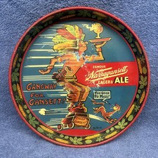 1940’S NARRAGANSETT LAGER BEER TRAY 12” DR.SEUSS CHIEF GANSET RHODE ISLAND picture