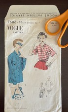 Vintage ORIGINAL 1953 VOGUE Women's Shirt Sewing Pattern Vogue 7686 picture