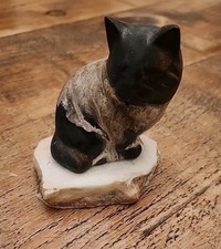 Vintage Maigon Daga Modernist Cat Figurine Sad Frown Face, 3.5