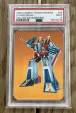 1985 HASBRO TRANSFORMERS STARSCREAM #98 YELLOW BACKGROUND PSA 9 picture