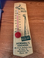 DELCO GENERAL MOTORS WATER SYSTEM WOOD 2 DIGIT PHONE 64 UNIONTOWN PA THERMOMETER picture