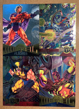 1995 Fleer Marvel Metal - Wolverine, Iron Man, Venom, Magneto Jumbo Promo Panel picture