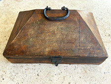 Antique 19th Century Indian Kerala Pyramid Chest Heavy Rosewood Iron Bound 14 in picture